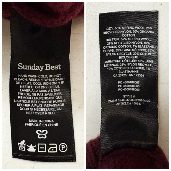 Aritzia Sunday Best Peggy Cropped Wool Blend Cable Knit Sweater in Marooned Red - Picture 6 of 7